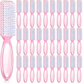 Patelai 30 Pcs Nail Scrubber Brushes Bulk Handle Grip Manicure Brushes for Cleaning Fingernails Pedicure Cleaning Brush for Toes and Fingernail Cleaning(Clear Pink)