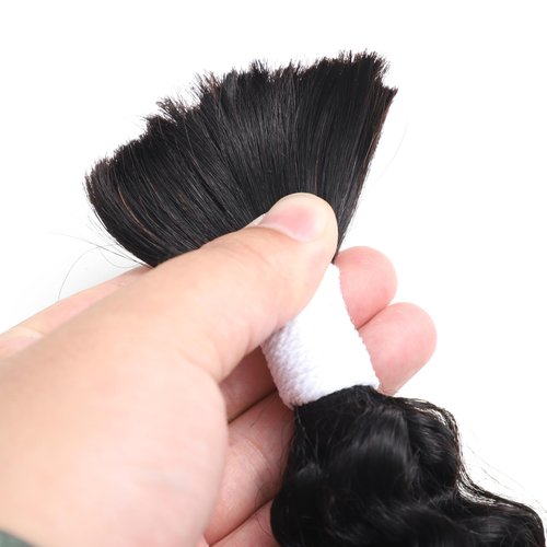 Human Braiding Hair for Boho Braids 2 Bundles 100g 16Inch Water Wave Human Hair Braiding Hair 12A Brazilian Virgin No Weft Hair Extensions for Bohemian Knotless Braids Bulk Human Hair for Braiding