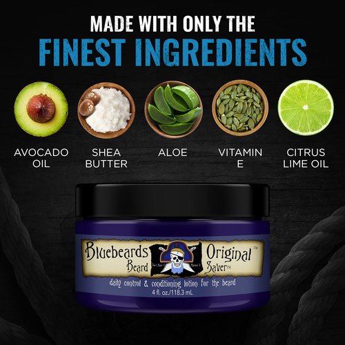 Bluebeards Original Leave In Beard Conditioner for Men - 4 oz Beard Saver Infused with Aloe & Lime - Beard Softener that Deeply Conditions and Moisturizes Your Moustache and Skin - Made in USA