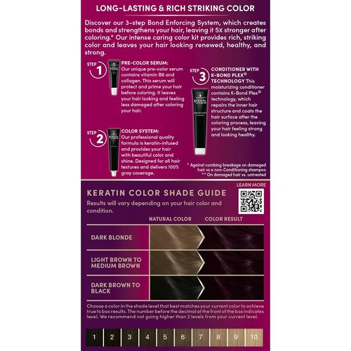 Schwarzkopf Keratin Hair Dye Cream - Rich Caviar 1.9 | Professional Quality Color & 100% Gray Coverage