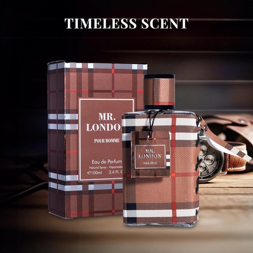 Mr London for Men Eau De Parfum - Refined Amber Woody Fragrance - Fresh Bergamot & Warm Cinnamon - 100ml Bottle