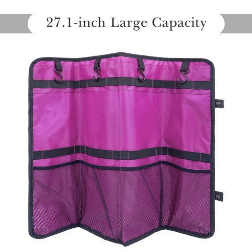 Linkidea Hair Extension Hanger with Storage Bag, Portable Travel Hair Holder, 27.1-inch Large Capacity Bundles Bag with 4 Hooks Store Up 4 Full Hair (Purple)