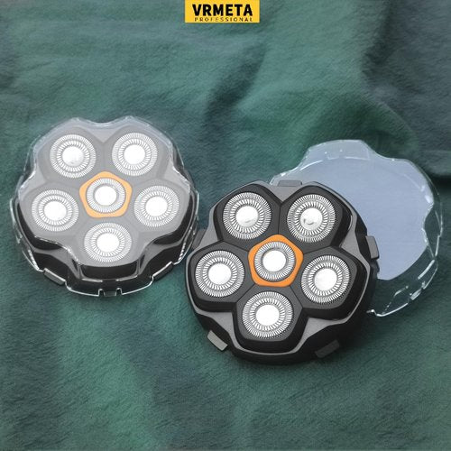 6 Blade Magnetic Replacement Shaving Heads for Bald Men Compatible with All 6D Magnetic Electric Razor (2 PCS VM-072)