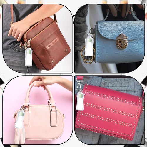 120 Pcs Sublimation Lipstick Holder Keychain with Key Ring Heat Transfer Blank Travel Keychain Small Items Organizer for Women Travel Supplies