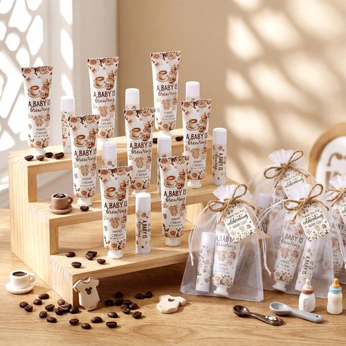 24 Sets a Baby Is Brewing Coffee Hand Cream and Lip Balm Gift Coffee Themed Baby Shower Party Favors for Guest Souvenirs Travel Size Hand Lotion and Lip Balm Bulk Babies Shower Birthday Party Supplies