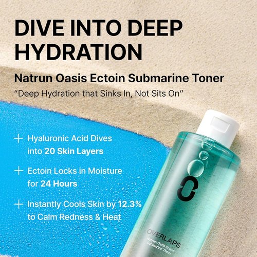 Ectoin Calming Toner by Overlaps - Redness Relief & Barrier Repair for Sensitive Skin | Hydrating Glass Skin with Hyaluronic Acid, 8.45 fl. oz.