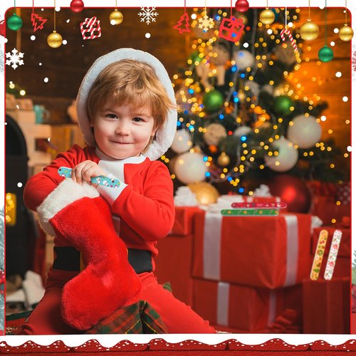 Gisafai 48 Pcs Christmas Gift Christmas Nail File Santa Emery Boards Hat Filler Manicure Tools for Stocking Stuffer Party Favor