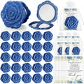 FoldTier 50 Sets Bridal Shower Party Favors for Guests Small Rose Compact Mirror Bulk Wedding Favors Thank You Cards and Organza Bags Wedding Party Guests Souvenir Gift (Blue)