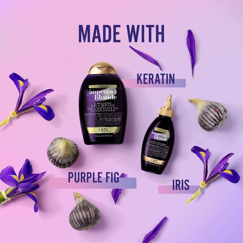 OGX Impecca-Blonde Purple Toning Drops - Enhance Blonde Hair Color, 4 Fl Oz