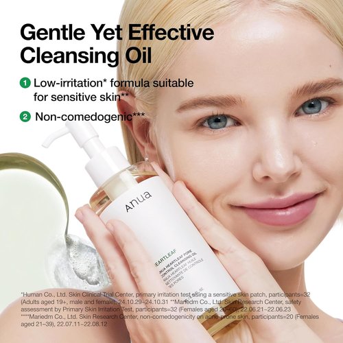 Anua Heartleaf Cleansing Oil - Pore Control & Sebum Care | Gentle Daily Makeup Remover (6.76 fl. oz)