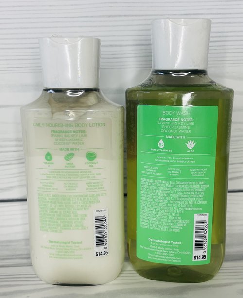 Bath & Body Works Coconut Lime Verbena Body Lotion and Body Gel Wash 2 Piece Set