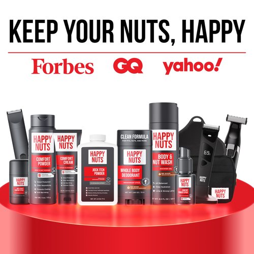 HAPPY NUTS Comfort Cream Deodorant For Men: Anti-Chafing Sweat Defense, Odor Control, Aluminum-Free Mens Deodorant & Hygiene Products for Men's Private Parts 2.25 oz. (Original)