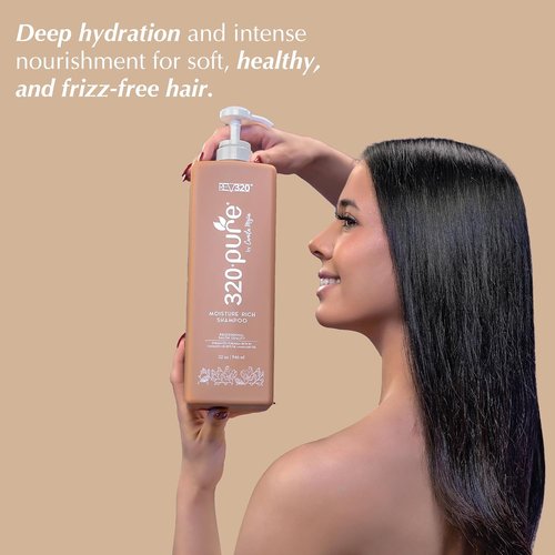 Rev320 320Pure Moisture Rich Shampoo - Nourishing & Repairing Formula with Keratin-Omega & Argan Oil | 32oz