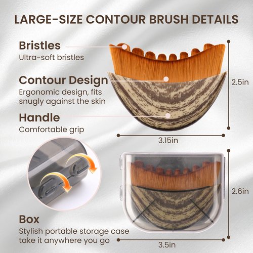 3-in-1 Lymphatic Contour Face Brush: Facial Dry Brush, Lymphatic Lifter & Jawline Sculptor | Hypoallergenic Ergonomic Design | Reduces Puffiness & Tightens Skin