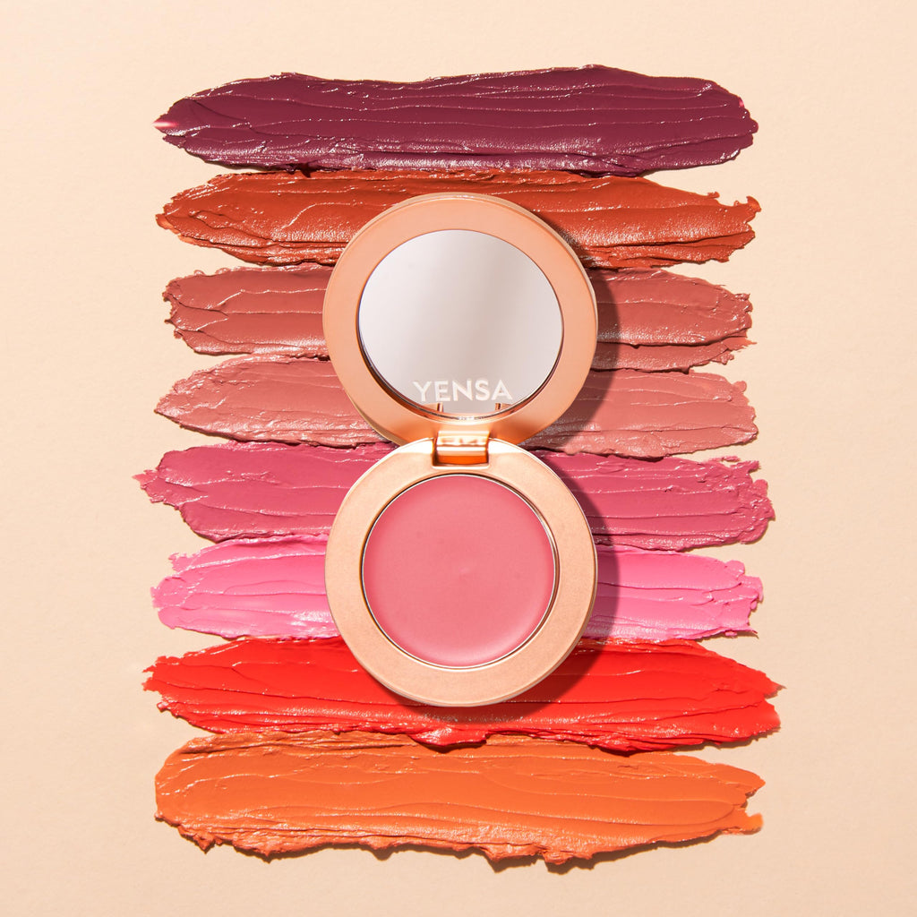 YENSA Super Serum Silk Cream Blush for Cheeks - Buildable Cheek Blush Formulated with Superfoods - Dewy Airbrushed Finish - Nourishing & Hydrating - Silky Cream Formula - Berry Passion (0.21 oz)