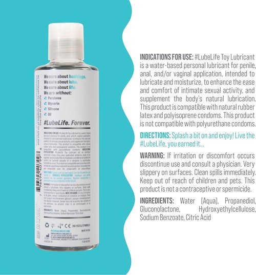 LubeLife Water-Based Lubricant - Toy-Safe Personal Lube for Men, Women & Couples | Travel Size, 8 Fl Oz