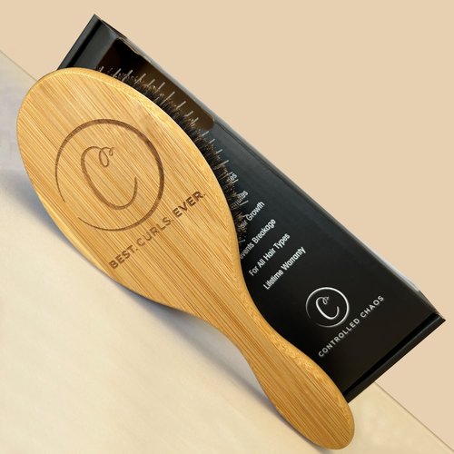 Controlled Chaos Boar + Nylon Bristle Hair Brush–Wooden Bamboo Hair Brush for Women & Men, Detangling Brush for Any Hair Type