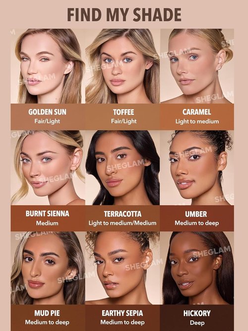 SheGlam Sun Beam Matte Liquid Bronzer - Rich Hickory Shade for Flawless Glow