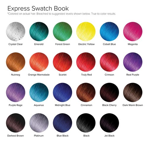Kiss Express Semi-Permanent Hair Color - Vivid Pigmented Dye for Vibrant Hair, Gentle Formula, 3.5 oz, Black (2 Count)