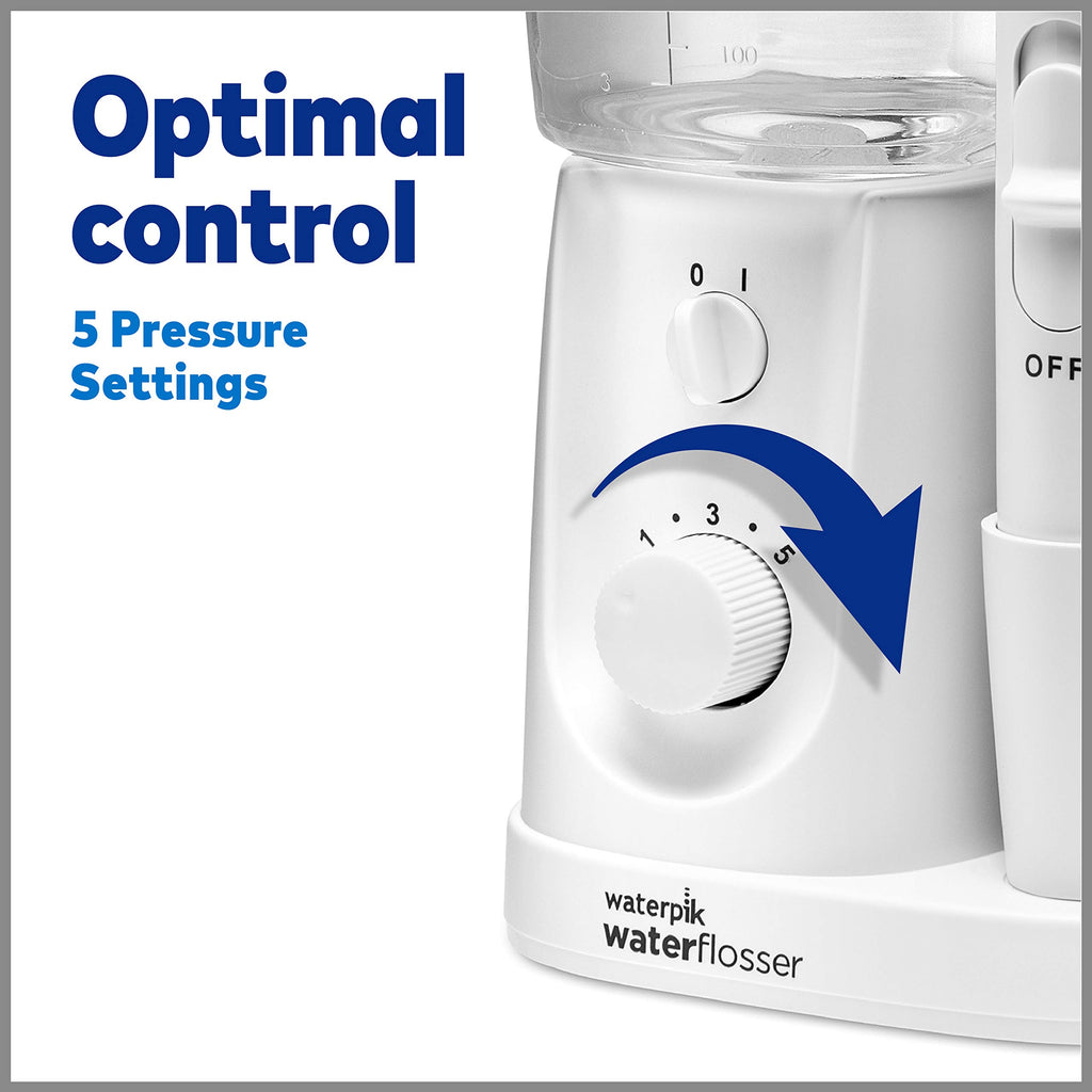 Waterpik Nano Plus Water Flosser For Teeth, Portable Electric Power, Compact For Travel and Home, 4 Flossing Tips, ADA Accepted, White WP-320