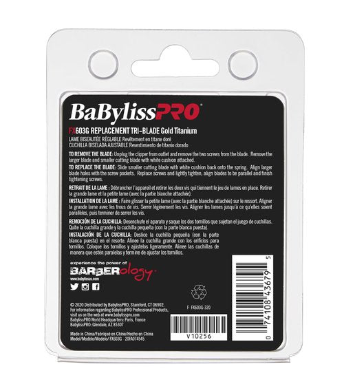 BaBylissPRO Barberology Gold Tri Replacement Blade for Hair Clippers (FX603G)