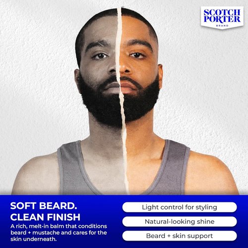 Scotch Porter Conditioning Beard Balm - Smooth & Moisturize Coarse Facial Hair | Original Scent, 3 oz. Jar