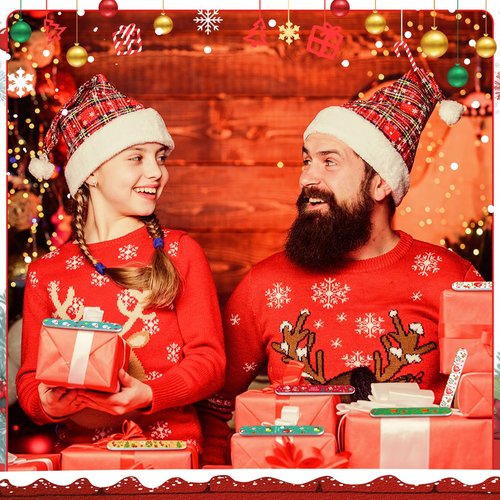 Gisafai 48 Pcs Christmas Gift Christmas Nail File Santa Emery Boards Hat Filler Manicure Tools for Stocking Stuffer Party Favor