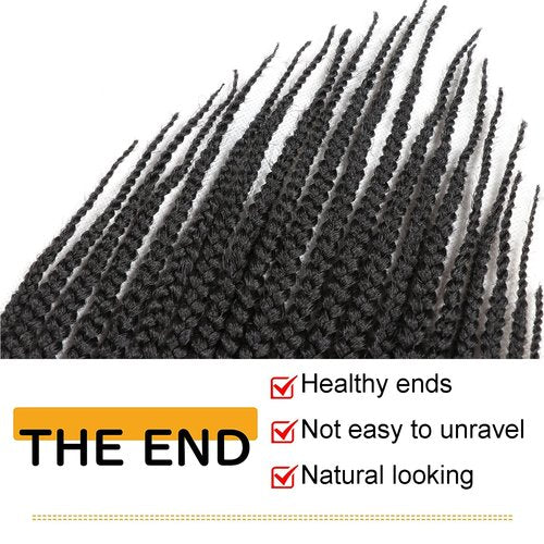 7 Packs Goddess Box Braids Crochet Hair 22 Inch Prelooped Crochet Box Braids Crochet Hair for Black Women Braiding Hair (22 Inch 7 Packs, #1B)