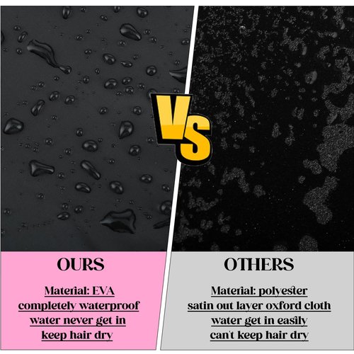 2 Pcs Large Shower Cap for Braids, Extra Long Shower Cap for Women Long Hair & Locs, Waterproof Hair Bonnets for Dreadlocks Drawstring Bath Caps for Women & Men (Black, Pink)