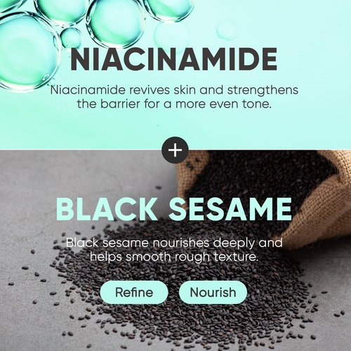 MARS MADE Niacinamide Facial Bar with Black Sesame - Nourishing & Moisturizing Face Wash Soap Bar for All Skin Types - Vegan & Travel-Friendly Korean Skincare (95g, 3.35 oz)