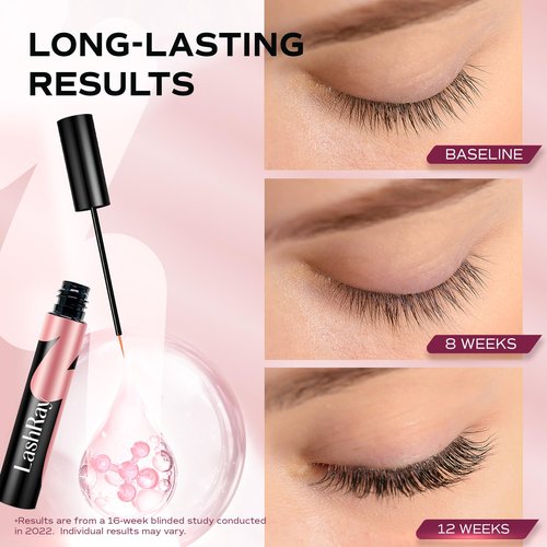 Advanced Lash Serum for Eyelash Growth: LashRay Eye Lash Enhancing Serum to Grow Longer Thicker Eyelashes for Women, 0.1 oz