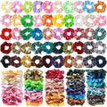 200 Pieces Satin Hair Scrunchies Bulk, 52 Colors Scrunchies for Ponytail Holder Solid Color Satin Hair Tie Hair Elastics Bands for Women Teens Birthday Gift