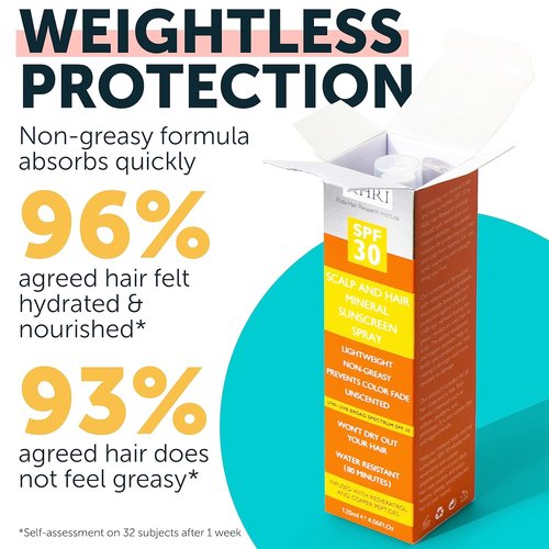 Premium SPF 30 Hair Sunscreen Spray - Non-Greasy UV Protection for Hair & Scalp | Prevents Color Fade & Dryness | 4 oz