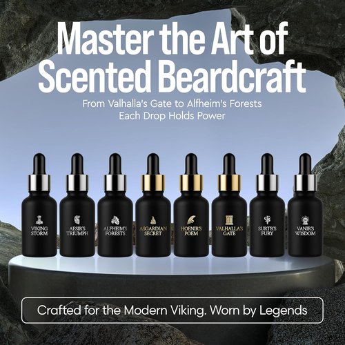 The Beard Struggle Beard Oil Sampler Kit - 8 Premium Viking Scents for Ultimate Beard Care