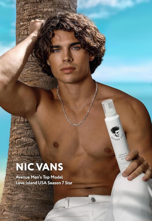 Avenue Man Argan Oil Mousse - Thickening & Volumizing Hair Foam for Men - Strong Hold & Frizz Control | 6.0 oz