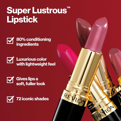 Revlon Super Lustrous Lipstick - Creamy Formula for Soft, Fuller Lips | 628 Peach Me, 0.15 oz