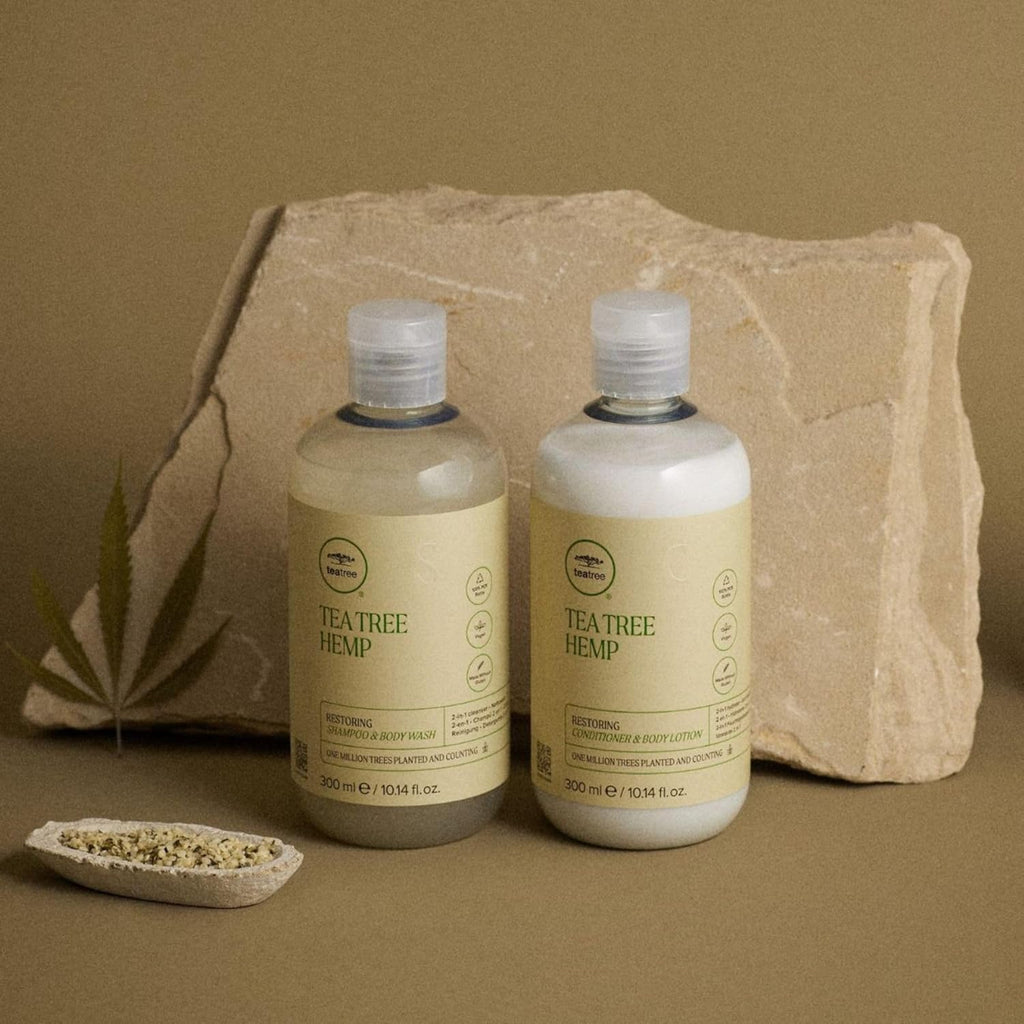Tea Tree Hemp Conditioner & Body Lotion - 2-in-1 Hydration for All Hair Types, 8 oz