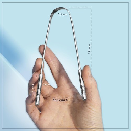 MasterMedi Tongue Scraper - Easy-To-Use Oral Care Tool with Travel Case | Single Pack for Adults