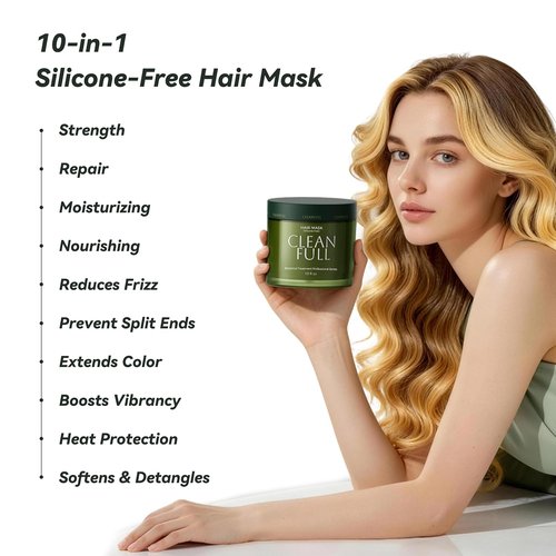 **Skiennix Botanical Keratin Hair Mask - Deep Repair Treatment for Dry, Damaged Hair (10 fl oz) | Vegan, Silicone-Free, Sulfate-Free**