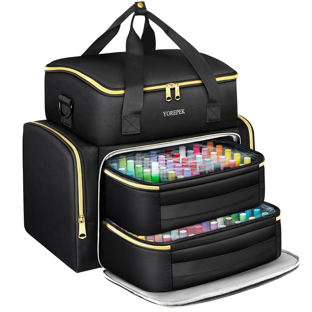 YOREPEK Extra Large Nail Polish Organizer Case Holds 96 to 100+ Bottles (15ml/0.5 fl.oz) UV lamp, Gel Polish Travel Case Bag with 2 Removable Pouches Fits Nail Suppiles, Manicurist Nail Tech Gifts