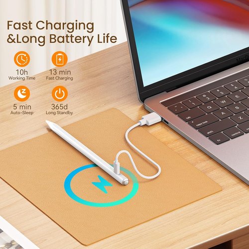 Hastraith Stylus Pen for iPad | Fast 13-Minute Charge, Tilt Sensitivity & Palm Rejection - White