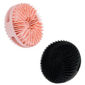 2 Pack Silicone Exfoliating Body Scrubber, Silicone Body Brush, Soft Silicone Loofah for Sensitive Skin, Shower Head Massager, Easy to Clean, Lathers Well(Pink&Black)