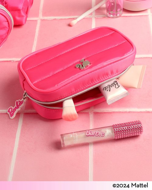 SALLY ROSE Barbie Pink Makeup Bag Official License, Pink Cosmetic Bag for Travel and Home