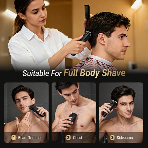 OLOV Barber Hair Trimmer for Men, Cordless T-Blade Beard Trimmer, Professional Rechargeable Hair Clippers for Hair Mustache Cutting & Grooming