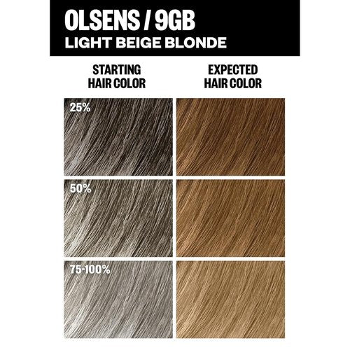 IGK Permanent Hair Dye Color Kit - 9GB Olsens Light Beige Blonde | 100% Gray Coverage, Strength & Shine