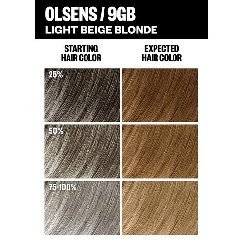 IGK Permanent Hair Dye Color Kit | 9GB Olsens - Light Beige Blonde | 100% Gray Color Coverage + Strengthen + Shine | Ammonia Free