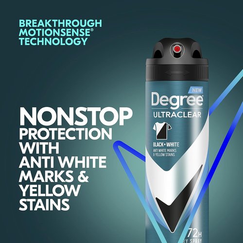 Degree Men Antiperspirant Spray - Black + White | Instant Stain Protection, 3 Count, 3.8 oz