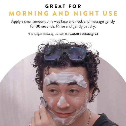 GOSHI Super Vitamin Face Wash for All Skin Types 4 oz - Infused with Vitamin E, Cold-Pressed Sesame Oil, Macadamia and More Plant Extracts - Made in Japan