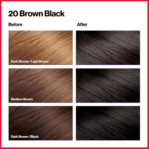 Revlon Colorsilk Permanent Hair Color - 100% Gray Coverage, Ammonia-Free, 20 Brown/Black, 4.4 Oz