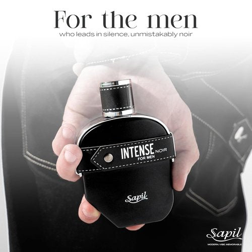 Sapil Intense Noir Eau de Parfum for Men - Long-Lasting Amber & Leather Fragrance - 100ml Bold Citrus Scent